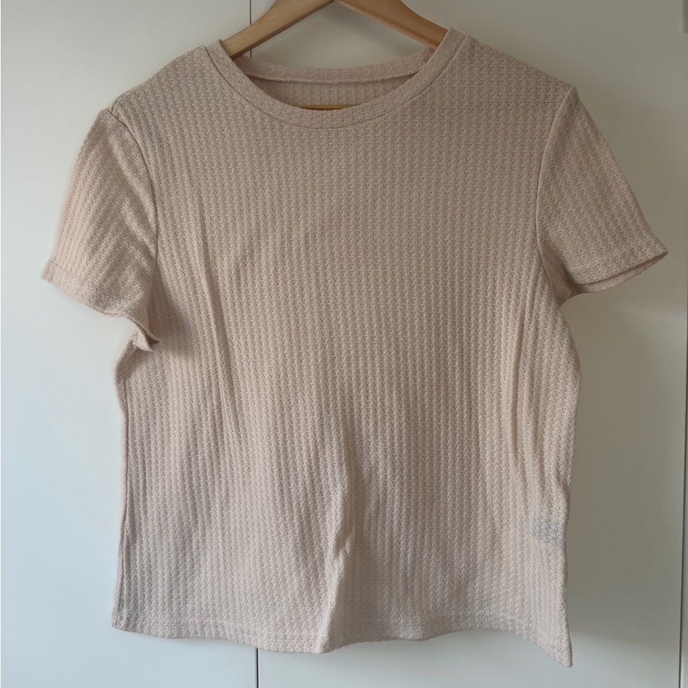 Cream Textured Tee